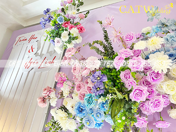 Backdrop cưới hoa lụa tại quận 10