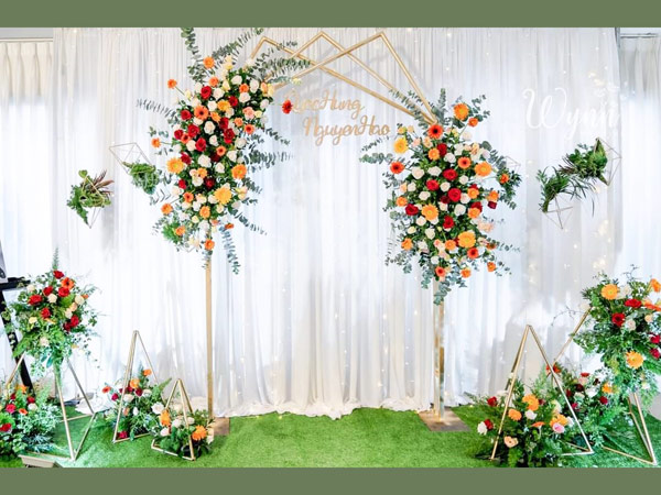 Trang trí backdrop đám cưới đẹp tại quận 12