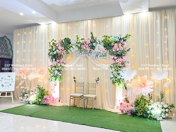 trang trí backdrop tiệc cưới tại quận 1