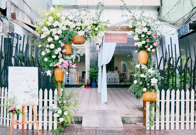 Mẫu cổng cưới hoa sen đẹp