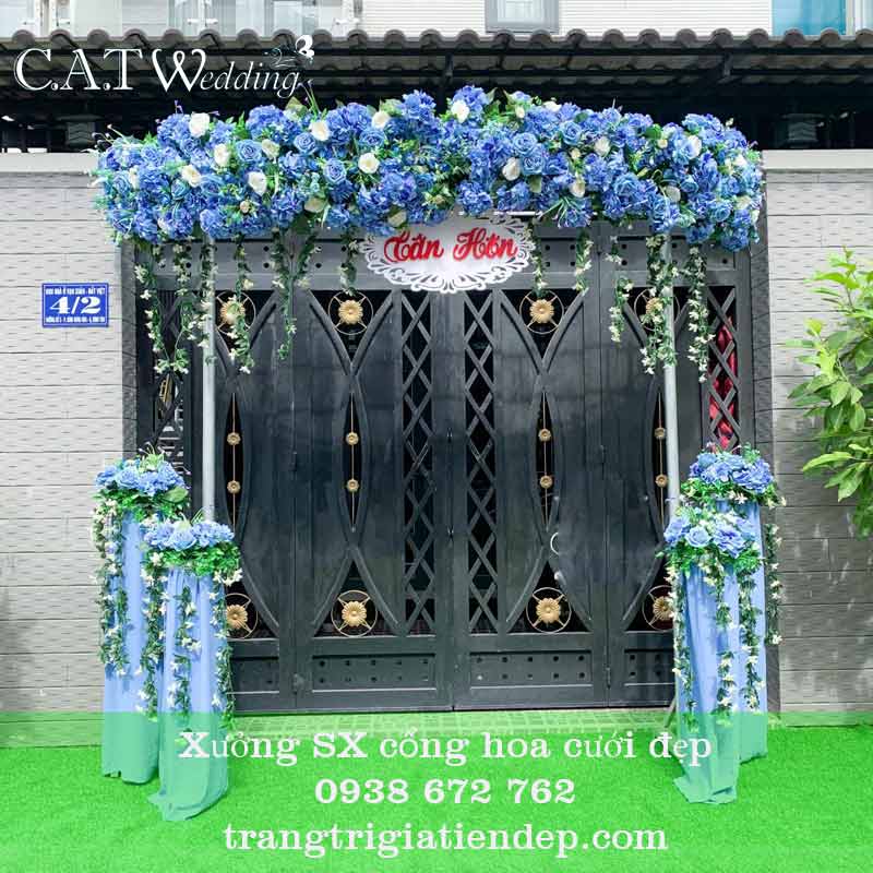 Bán cổng hoa cưới màu xanh