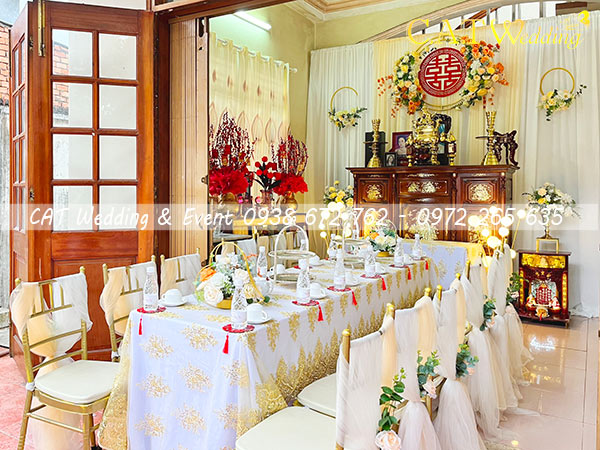 Trang trí bàn gia tiên đám cưới tại quận Tân Phú