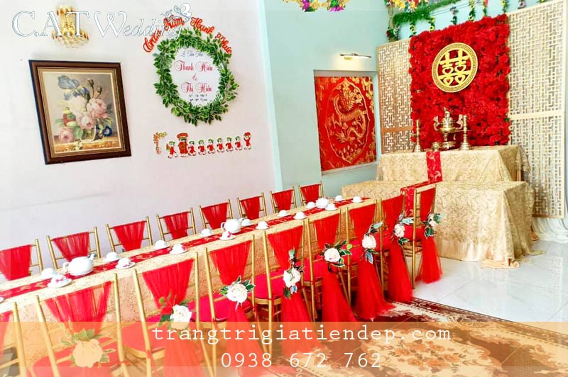 Trang trí bàn thờ gia tiên lễ cưới