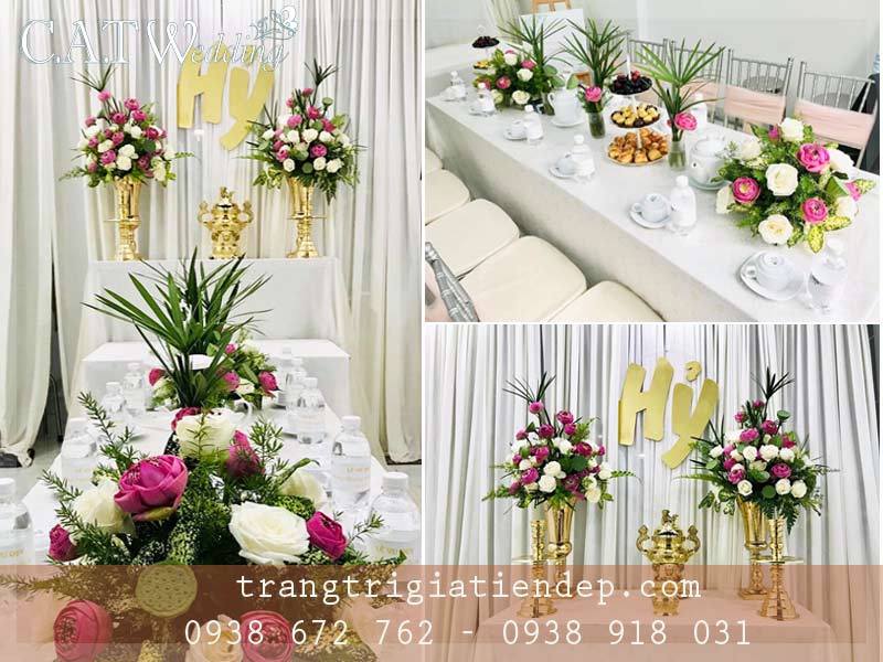Trang trí đám cưới bằng hoa sen