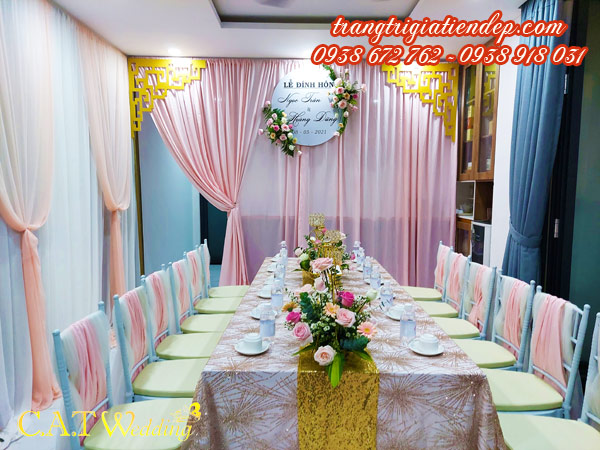 TRANG TRÍ NHÀ LỄ ĐÍNH HÔN TẠI HÓC MÔN