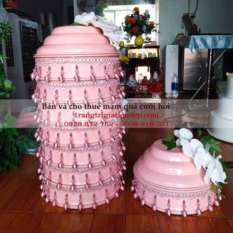 Bán mâm đựng quả cưới màu hồng tại quận Gò Vấp